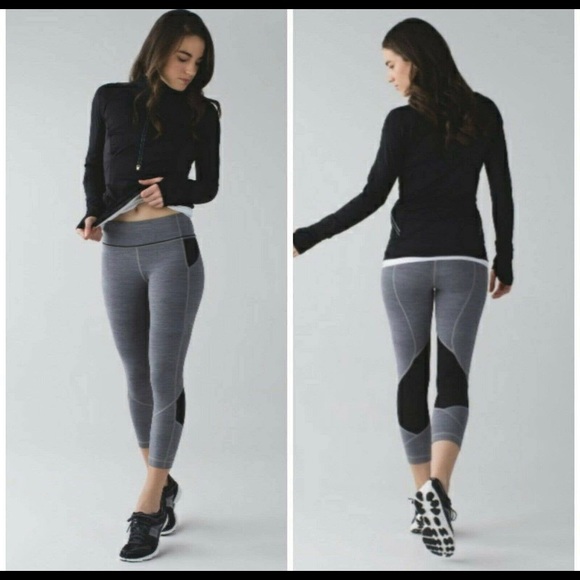 Lululemon Pace Rival Ceopped Gray Legging Size 4 - Picture 5 of 13